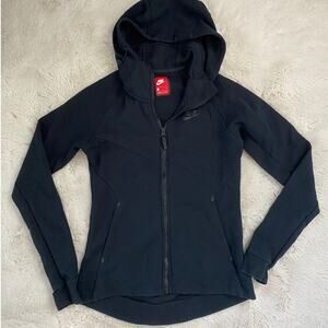 Nike Dri-FIT Full Zip Hoodie Womens Small Black Athletic Training Jacket Size S